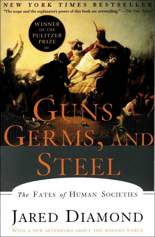 Book cover of Guns, Germs and Steel by Jared Diamond