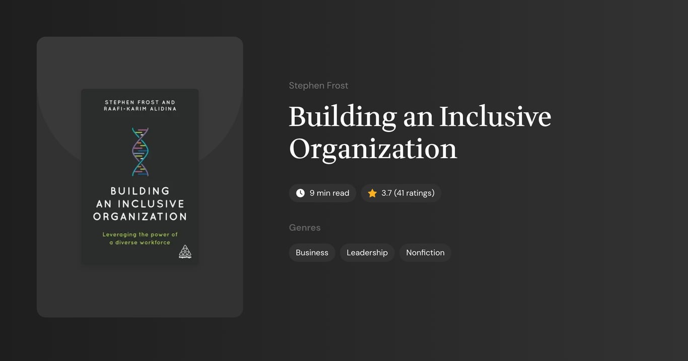 Building an Inclusive Organization Book Summary