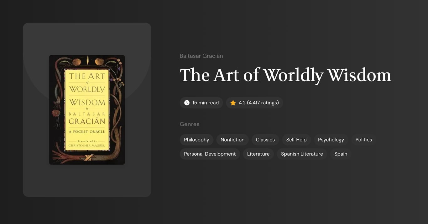 The Art of Worldly Wisdom Book Summary