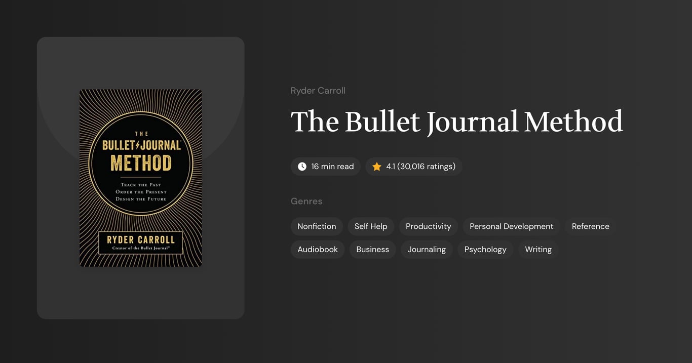 The Bullet Journal Method Book Summary