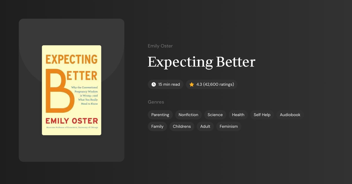 Expecting Better Book Summary