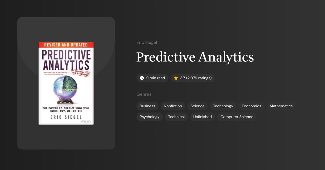Predictive Analytics Book Summary