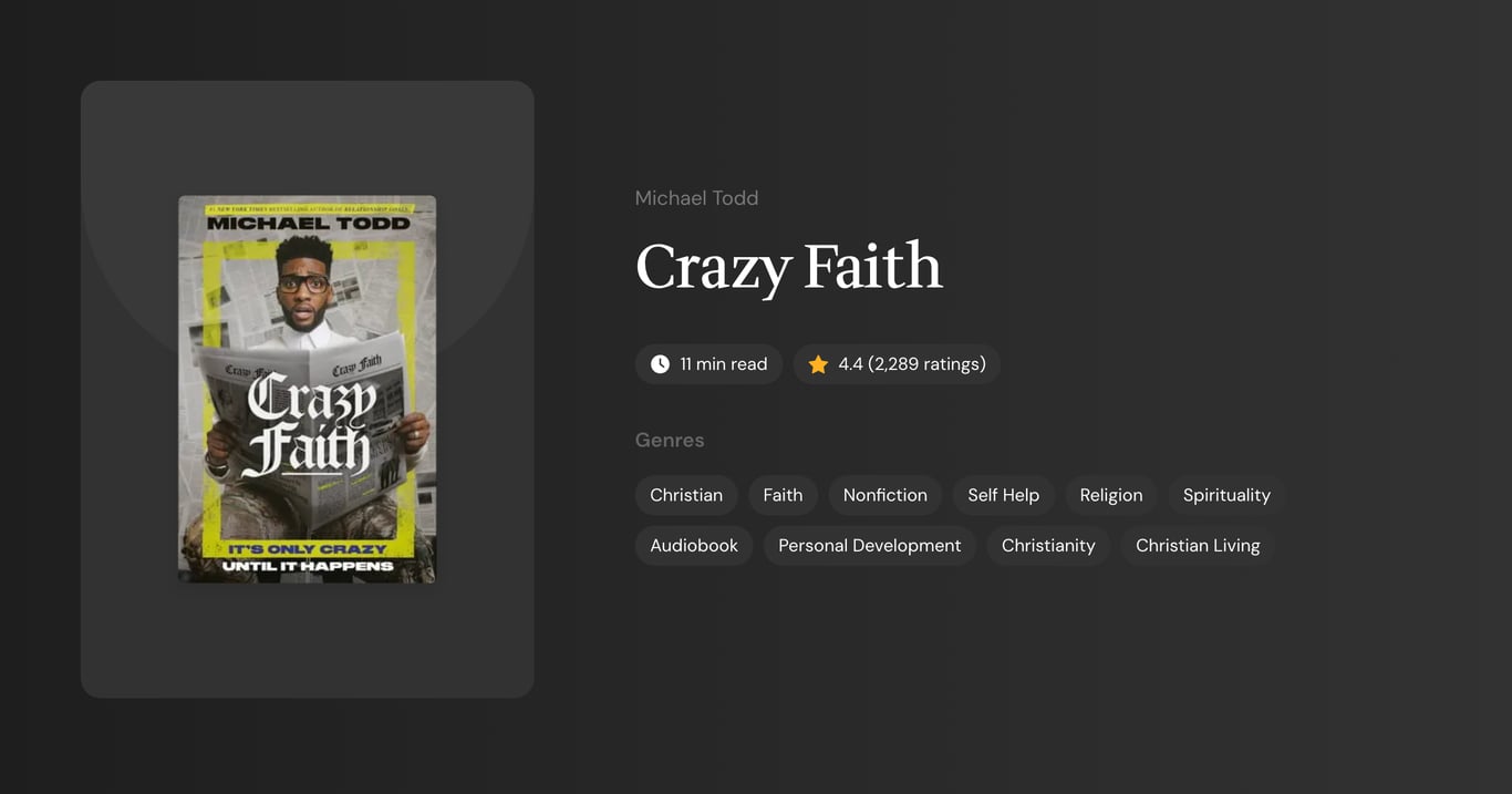 Crazy Faith Book Summary